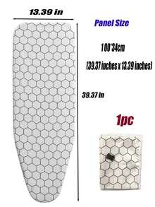 1 Piece Universal Ironing Board Cover, With Elastic Edge, Anti-Stain And Heat-Resistant, Thick Cotton Pad, Iron Heat Insulation Cover, Suitable For Ironing Board - Black and White - View 6