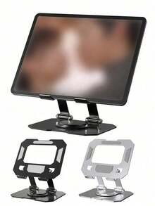 1 Adjustable Carbon Steel Tablet Stand -360 ° Rotating Base, Multi Angle Rotation, Foldable Portable Desktop Stand, Laptop Stand - Multicolor - View 5