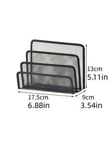 1pc Solid Multifunctional Wire Desk Organizer All In One Book Shelf File Tray Card Slot Freestanding Compact Vertical For Home Office Mail Letter Storage Space Saving Functional Convenient Practical Office Supplies Must Have - Multicolor - View 7