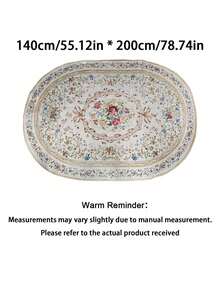 1pc Luxury European Oval Rug - Soft, Plush Floral Pattern, Oval Floral Rug, Decorative Carpet, Bedroom Decor, Small Rug, Carpet, Home Decor, Living Room Rug, Living Room Small Rug, Bedroom Rug, Living Room Home Decor, Outdoor Rug - A - View 15