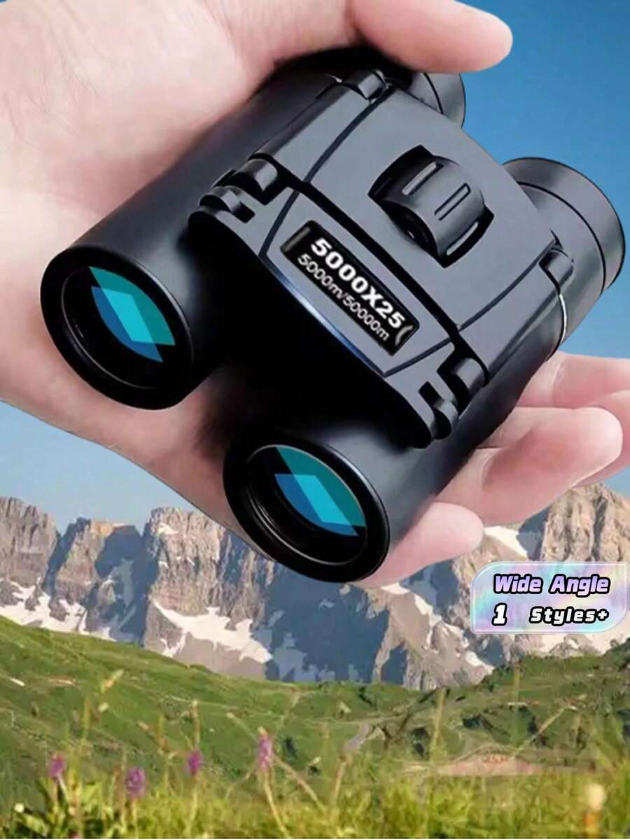 1PC Black High Clarity Binoculars – Long Distance Folding Mini Telescope With Multi-Layer Optical Coating, Essential Outdoor Gear For Hunting, Sports, Camping, Travel, Lightweight Compact, Durable, Great For Bird Watching, Hiking - Multicolor - View 1