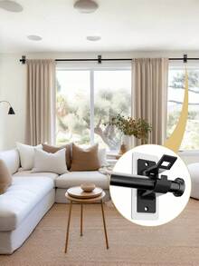 2/10pcs No-Drill Transparent Curtain Rod Brackets, Self-Adhesive Adjustable Hooks, Multi-Purpose Hooks For Bathroom Kitchen Home Organization - Multicolor - View 2