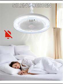 10.23 Inch LED Fan Light With Remote Control, 5 Blades 360° Flexible Rotatable, Upgraded Crystal Cover, Adjustable Color Temperature Brightness Wind Speed, Timing Function For Bedroom Living Room Study Store - Crystal Five-leaf Fan Lamp - View 6