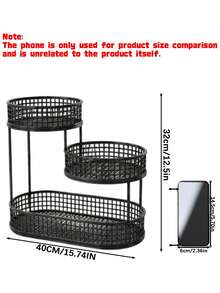 1 chiếc giỏ đựng trái cây bằng kim loại 3 tầng, giỏ lưu trữ sắt nhiều tầng, giỏ trưng bày và lưu trữ trái cây rau củ trên mặt bếp - Nhiều màu - Xem 3