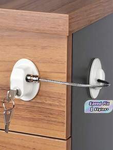 1pc Black Multi-Functional Child Lock, Cabinet Door Lock, Window Lock, Refrigerator Lock, Mini Fridge Locks Freezer Drawers Doors ,Sliding Door & Window Lock, Anti-Fall Window Lock With Limiters Christmas For Holiday Gift Giving,Back To School, - Off-white - View 2