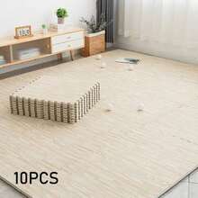 10 Pcs/Pack, 11.8 Inch, 1cm Thick High-Strength Interlocking Floor Mats, Wood Grain Pattern, Suitable For Living Room, Kitchen, Bedroom, Anti-Collision/Anti-Fall/Moisture-Proof, Puzzle Foam Flooring, Also Suitable For School, Gym, Yoga - Wood Grain Flooring - View 10