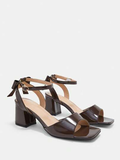 CUCCOO CURVES Plus Size Women's Flat Simple Open Toe Bow Decor Sandals, Suitable For Casual, Vacation, Daily Wear In Summer For Christmas Summer Shoes