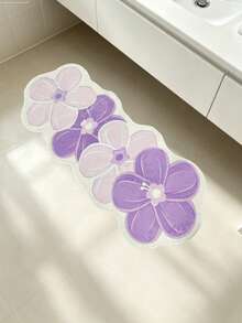 1pc White & Purple Floral Area Rug, Living Room Decor, Bedroom Carpet, Home Casual Rug, Decorative Rug, Small Rug, Carpet, Home Decor, Living Room Rug, Small Living Room Rug, Bedroom Rug, Living Room Home Decor, Outdoor Rug, Plush Rug, Fuzzy Rug - Multicolor - View 5