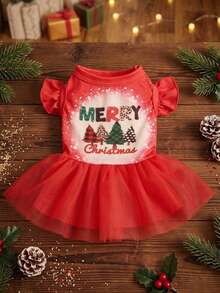 PETSIN Christmas Red Mesh Princess Dress For Pets - Multicolor - View 2