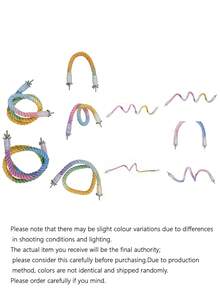 Gradient Color Suction Cup Parrot Climbing Rope, Flexible Steel Wire For Custom Shaping,Window Viewing, Suitable For Bird Standing, Scratching And Entertainment, Bird Toy, Back To School Season, Bird Game - A+B - View 7