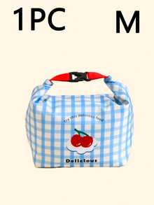 1PC Thickened Insulated Lunch Bag, Silver‑Coated Aluminum Film Bento Tote Bag, Waterproof Oil‑Resistant Handheld Lunch Box Pouch For Daily Food Storage - Multicolor - View 10