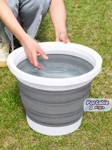 Portable Foldable Silicone Plastic Water Bucket For Car, Kids, Outdoor Fishing, Travel And Home Use - Multicolor - View 1
