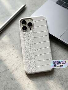 Crocodile Texture Hard Case Compatible With Iphone 17Pro Max Rugged Half Shell Cover Shockproof Anti Scratch Slim Drop Protection - Grey - View 1