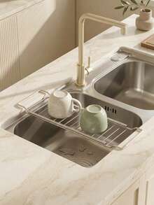 Cirelle Rak Pengering Piring Stainless Steel di Atas Wastafel - Baki Pengering Piring Kompak di Dalam Wastafel, Rak Pengering untuk Cangkir & Mangkuk - warna-warni - View 2