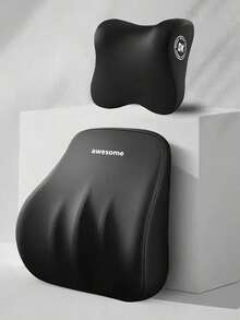 Car Neck Pillow & Lumbar Support Cushion, Soft Neck & Back Protector For Auto Driving, Universal Vehicle Seat Headrest & Waist Pad - one-size - View 16