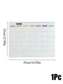 Zazumi 1PC Magnetic Weekly Monthly Planner Board, Flexible Soft Magnet With Grid Calendar Layout, Dry Wipe Reusable Writing Surface For Scheduling, Memo Board For Fridge Metal Surfaces To Track Daily Tasks And Household Plans. - multicolor - View 20