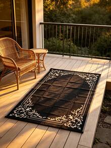 5ft X 8ft Waterproof Outdoor Rug, Reversible Plastic Straw Indoor Outdoor Patio Carpet For RV, Porch, Deck, Backyard, Camper, Balcony, Picnic, Grey And White - multicolor - View 6
