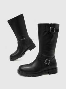 CUCCOO BIZCHIC Women's Flat Boots Daily Simple Fashion Commuting Elegant Dating Comfortable Casual Boots Fall Boots - Black - View 8