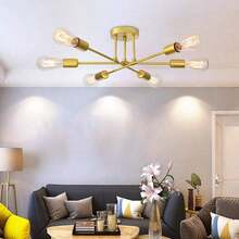 Iron Multi-Head Flush Mount Ceiling Light, Modern Minimalist Creative Branch Chandelier, Nordic Pendant Lamp For Living Room, Bedroom & Dining Room, Bulbs Not Included - Multicolor - View 1
