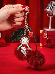 Betty Boop X POKOJA LAND Keychain, Bag Decoration, Bag Hanger Chain - Red - View 2