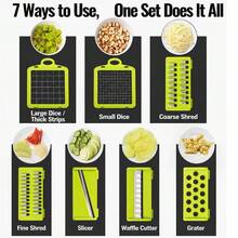 14PCS/SET‑14 In 1 Vegetable Chopper, Vegetable And Fruit Slicer, Food Shredder, Knives (With Container), Onion Chopper (With Multiple Interchangeable Blades), Potato Chopper, Kitchenware, Kitchen Gadgets (14‑Piece/16‑Piece Set) - View 3