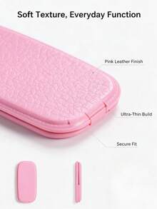 Foldable Phone Mirror Stand, Adhesive Back Sticker Phone Kickstand With Clear Makeup Mirror, Ultra Thin PU Leather Phone Grip Holder, Slim Multi-Angle Desktop Stand, Universal Compatible With Iphone Android, 8 Colors Travel Accessory - A - View 8
