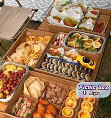 Kotak Piknik 2pcs/4pcs/6pcs dengan Jendela, Kotak Piknik Luar Ruangan untuk Berkemah, Barbekyu, Teh Sore, Makanan Penutup, Kue, Buah, Kemasan, Cocok untuk Makanan yang Dimasak atau Gelas Kertas - Kertas - View 1