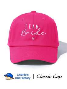 Dealstrict 1pc Bride Team Print 6-Panel Baseball Cap - Women's Wedding Party Gift Hat - Classic Soft Top Fashion Cap For Bachelorette Party - bride - View 8