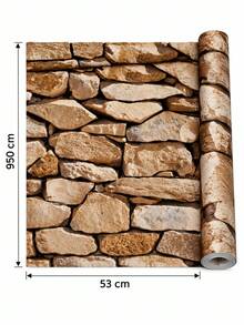 3D Retro Stone Texture Marble Wallpaper, For Living Room Background Wall, Bar, Restaurant & Cafe - brown - View 8