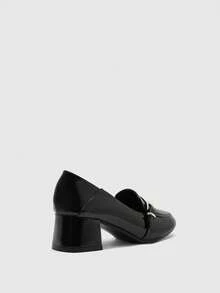 CUCCOO BIZCHIC Women's Fashion High Heels, PU Material, All-Season Commute Elegant Basic Style, Suitable For Vacation, Office, Outdoor, Daily Autumn Shoes - Shining Night Black - View 5