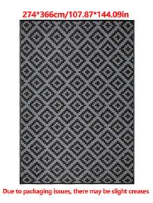 5ft X 8ft Waterproof Outdoor Rug, Reversible Plastic Straw Indoor Outdoor Patio Carpet For RV, Porch, Deck, Backyard, Camper, Balcony, Picnic, Grey And White - multicolor - View 12