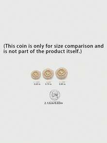 1 Pack 10 Pieces Premium Wrapped Fabric Rope‑Threaded Metal Buttons Bee And Butterfly Round Decorative Fasteners For Coats Windbreakers Outerwear Hand‑Sewn Clothing Accessories - 10pcs - View 3