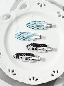 ROMWE Kawaii 4 Exquisite Versatile Music Series Multi-Color Polka Dot Piano Keys Hairpin DIY Side Clip Hairpin Duck Bill Clip, Combination Set, Daily Wear - Multicolor-2 - View 8