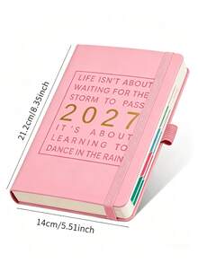 2027 English Version Weekly Daily Planner, 365-Day Schedule Organizer With Elastic Closure - A5 - View 6