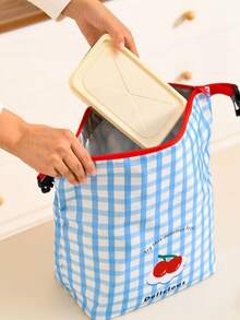 1PC Thickened Insulated Lunch Bag, Silver‑Coated Aluminum Film Bento Tote Bag, Waterproof Oil‑Resistant Handheld Lunch Box Pouch For Daily Food Storage - Multicolor - View 4