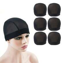 Women's Stretchable Mesh Dome Wig Cap (3/6/10 Pieces), Breathable Black Lace Front Wig Making Accessories, Adjustable For Comfortable Wear - Black - View 10