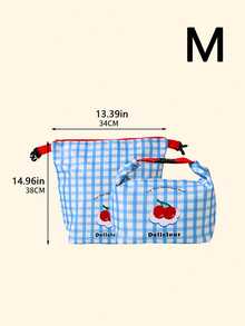 1PC Thickened Insulated Lunch Bag, Silver‑Coated Aluminum Film Bento Tote Bag, Waterproof Oil‑Resistant Handheld Lunch Box Pouch For Daily Food Storage - Multicolor - View 5