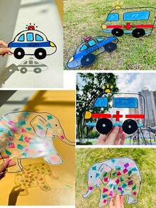 10pcs 0.3mm Colored PVC Transparent Plastic Sheets, Colored Plastic Film Sheets, Transparent Plastic Sheets For Handcraft DIY (All Transparent Plastic Sheets Have Protective Film On Both Sides, Please Remove Before Use) - A4 - View 4