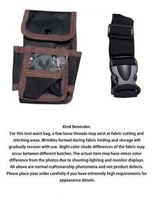 Multi-Functional Canvas Tool Storage Bag, Electrician Tool Belt Pouch, Drill Holster, Wrench, Screwdriver, Hardware Tool Bag, Storage Bag, Non-Waterproof Electrician Repair Tool Bag, Washable, Multiple Compartments For Easy Tool - multicolor - View 5