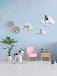 1/3pcs Nordic Style Cloud-Shaped Wall Shelf, Room Decor Storage Rack, Cute Floating Ledge - pink 1pc - View 6