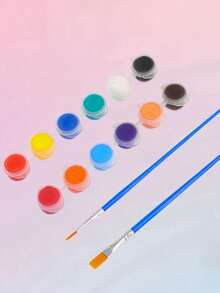 Excellent Quality Acrylic Paint Set With Brushes For Students Art Painting And Drawing School Supplies Vibrant Colors Washable Quick Drying - Multicolor - View 9