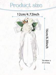 Artificial Car Bouquets, Decorated With Ribbon Bows, Suitable For Wedding Car Doors, Rearview Mirrors, Door Handles, Chair And Table Center Decorations, And Birthday Party Gift Decorations. - Multicolor 1 - View 7