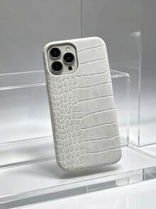 Crocodile Texture Hard Case Compatible With Iphone 17Pro Max Rugged Half Shell Cover Shockproof Anti Scratch Slim Drop Protection - Grey - View 6