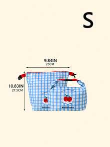 1PC Thickened Insulated Lunch Bag, Silver‑Coated Aluminum Film Bento Tote Bag, Waterproof Oil‑Resistant Handheld Lunch Box Pouch For Daily Food Storage - Multicolor - View 6