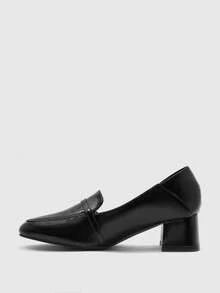 CUCCOO BIZCHIC Women's Fashion High Heels, PU Material, All-Season Commute Elegant Basic Style, Suitable For Vacation, Office, Outdoor, Daily Autumn Shoes - Shining Night Black - View 4