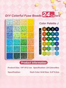 24 Colors MARD Fusion Beads Refill Pack, 2.6mm, Educational DIY Craft Supplies - Multicolor - View 13