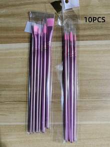 4/6/10Pcs Nylon Paint Brush Set - Multiple Shapes & Sizes, For Oil, Acrylic, Watercolor Painting, DIY Art Projects, Ideal Craft Tool For Christmas, Halloween, Thanksgiving & Gift Giving - Multicolor - View 17