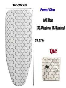 1 Piece Universal Ironing Board Cover, With Elastic Edge, Anti-Stain And Heat-Resistant, Thick Cotton Pad, Iron Heat Insulation Cover, Suitable For Ironing Board - Black and White - View 10