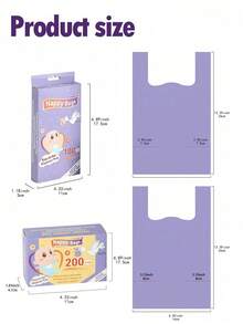 1 Box = 100/200 Pcs, Portable Desktop Garbage Bag, Diaper Portable Plastic Bag, Deodorant Diaper Storage Bag, Baby Diaper Bucket Replacement Bag. - Multicolor - View 8