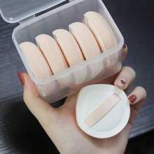 5pcs Round Shape Portable Foundation Powder Puff Drop Shape Beauty Makeup Sponge Blender With Container Triangle Make Up Cosmetic Puff With Case Cushion Puff With Box For Travel Women Makeup Tool,Makeup,Cheap,Room Decor,Vanity,Travel,Bedroom,Makeup - Pink - View 10